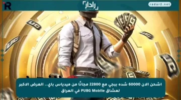 اشحن الآن 60000 شدة ببجي مع 22800 مجانًا من ميدياس باي.. العرض الأكبر لعشاق PUBG Mobile في العراق